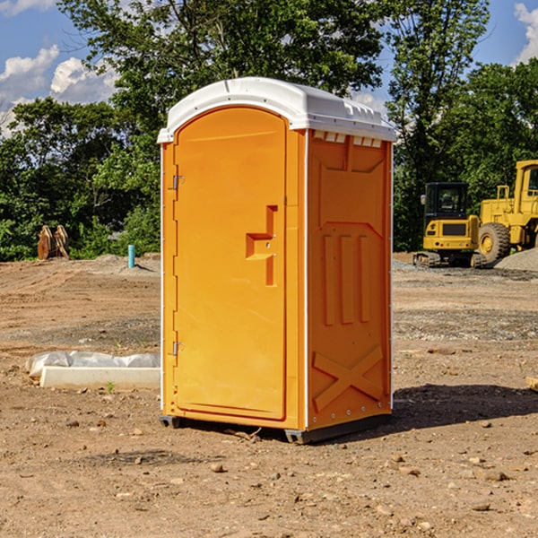 how often are the portable restrooms cleaned and serviced during a rental period in Akron IL